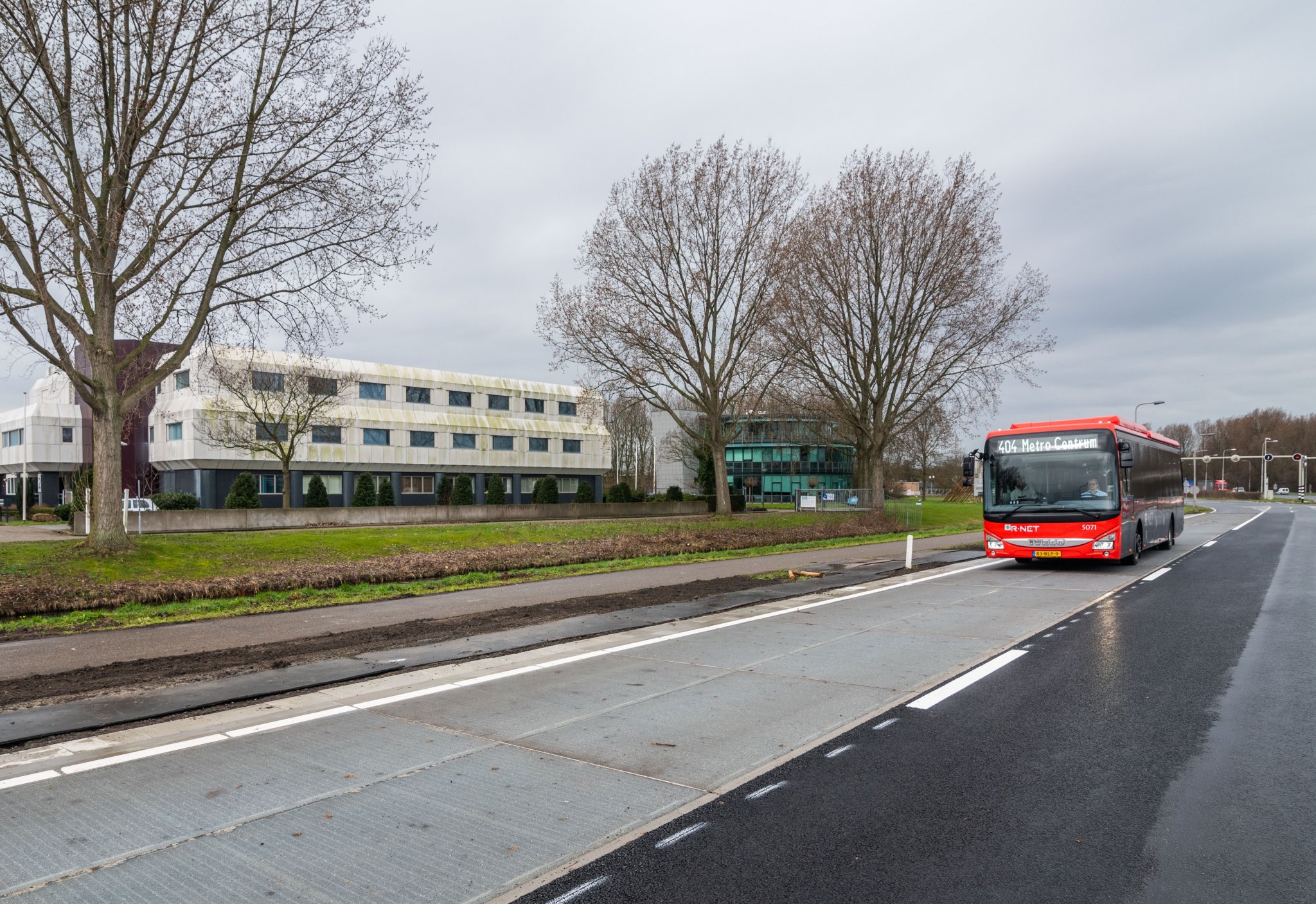 Solar powered bus lane in Spijkenisse, NL