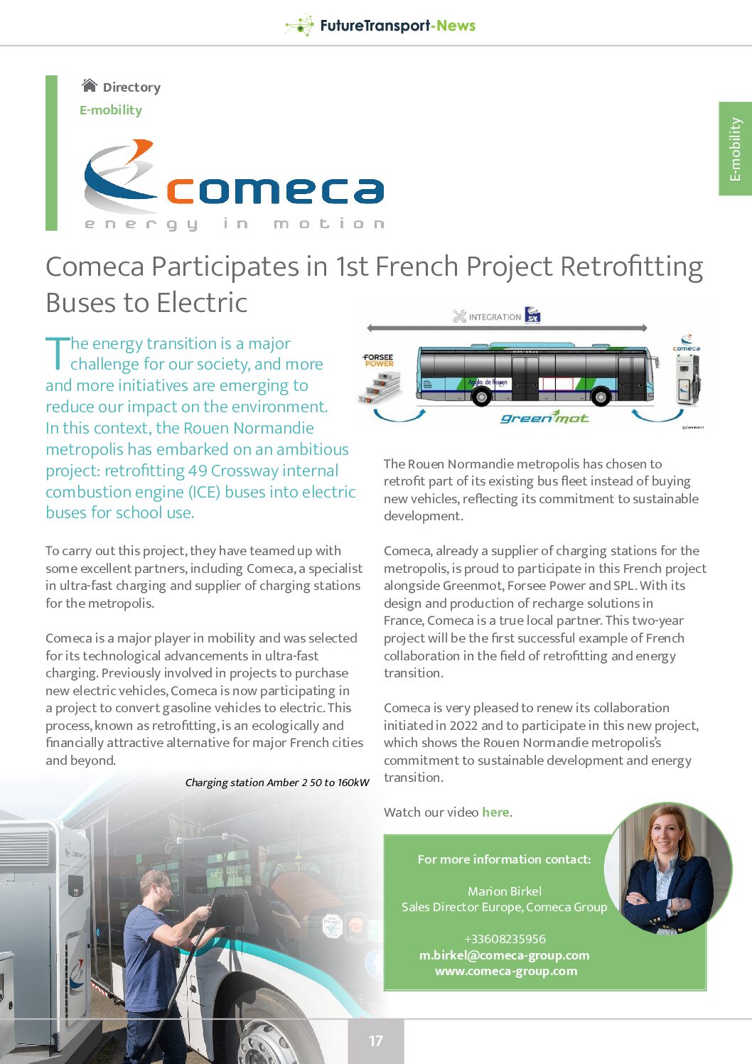 Comeca Participates in 1st French Project Retrofitting Buses to Electric