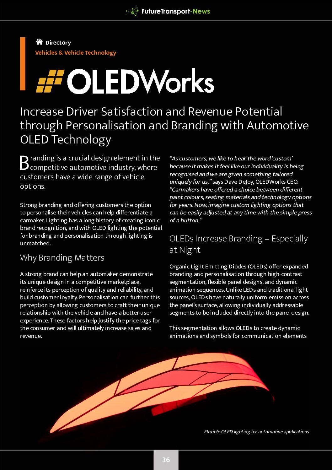 OLEDWorks: Increase Driver Satisfaction and Revenue Potential