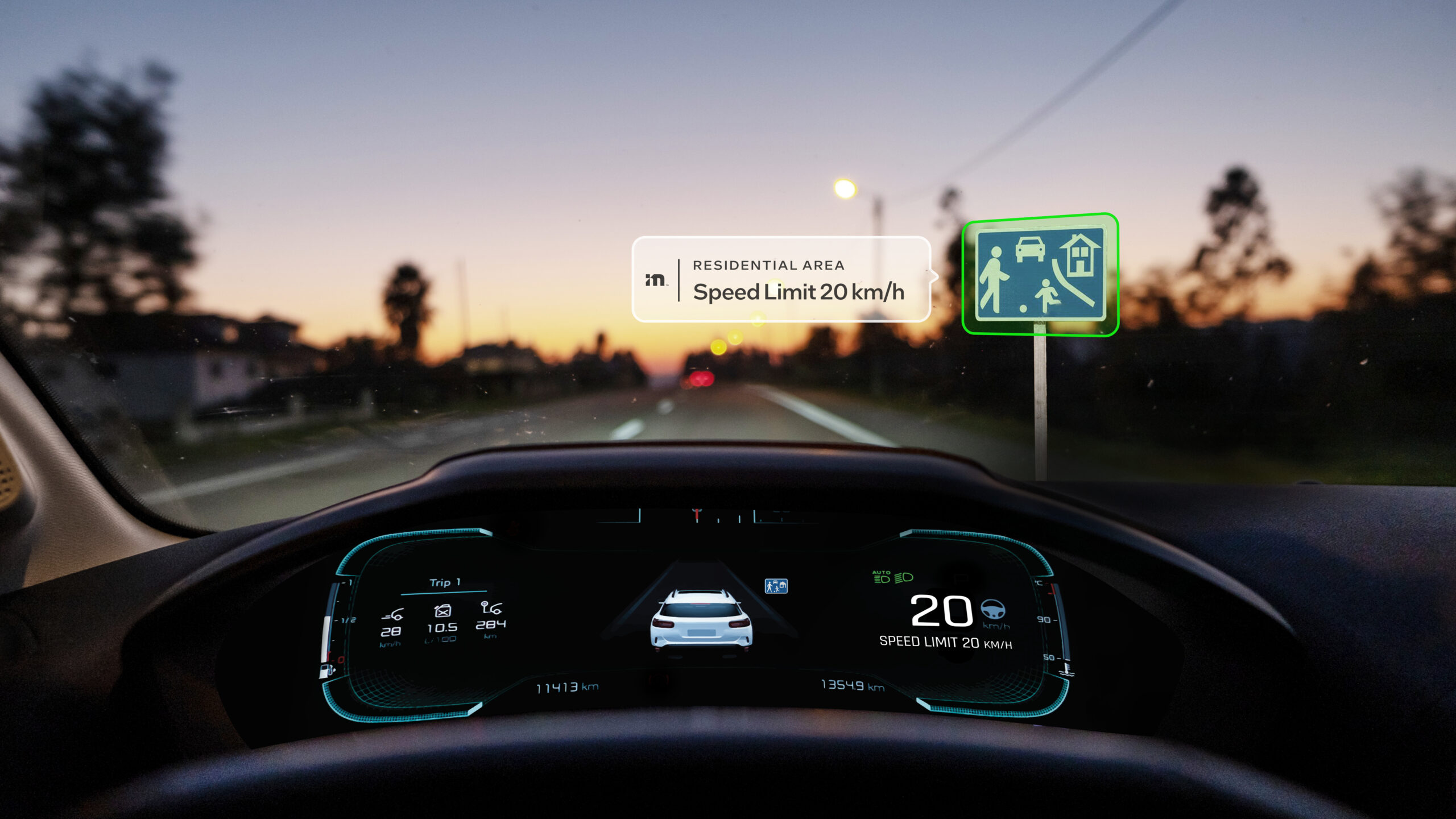 Using only cameras, Mobileye technology can detect a wide array of traffic signs to support Intelligent Speed Assist systems