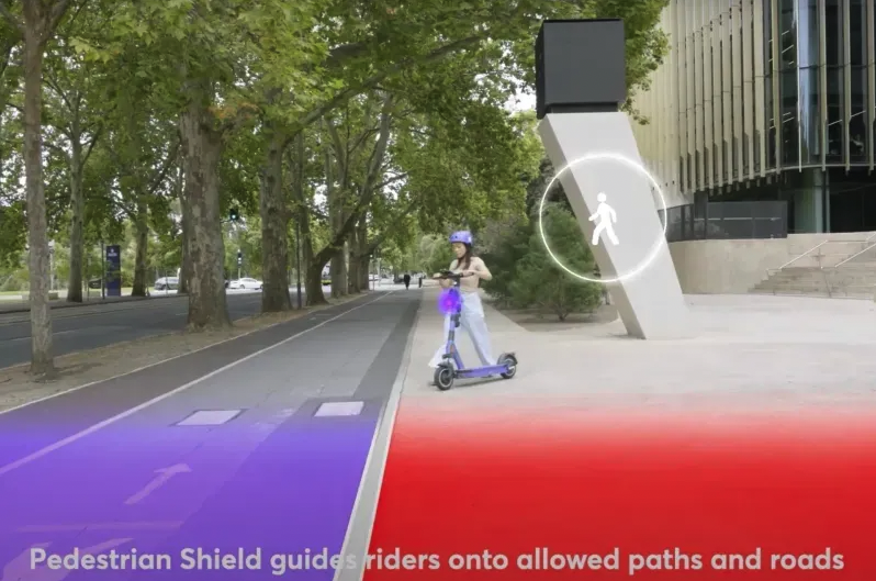 For the first time, e-scooters in Victoria will be programmed to reduce in speed when footpaths are detected