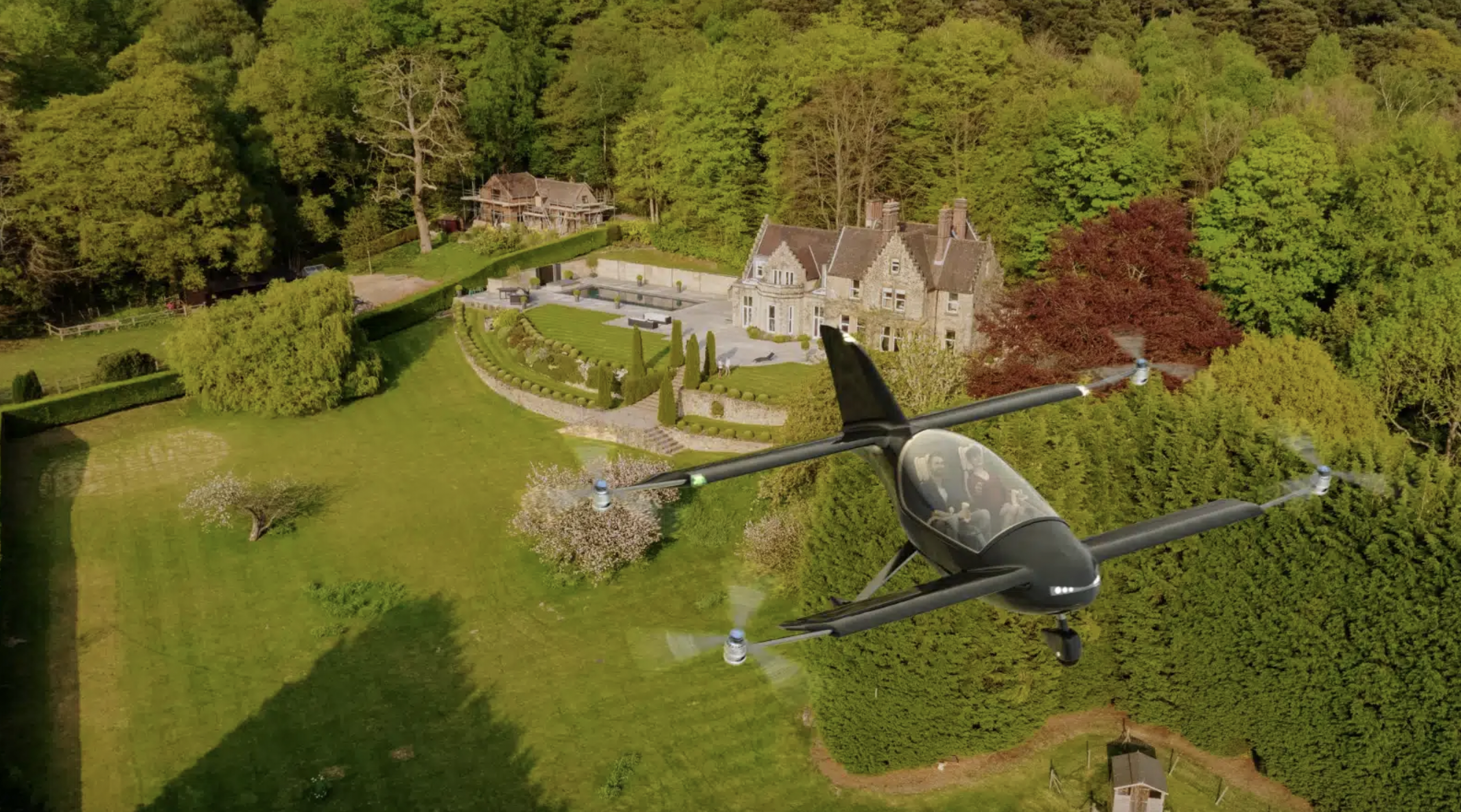 Thanks to its small footprint and low noise, SkyFly's Axe can be kept at home and flown directly to a destination