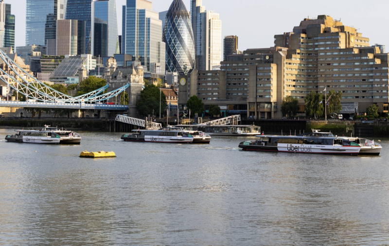 All three hybrid River Buses now in service on the Thames