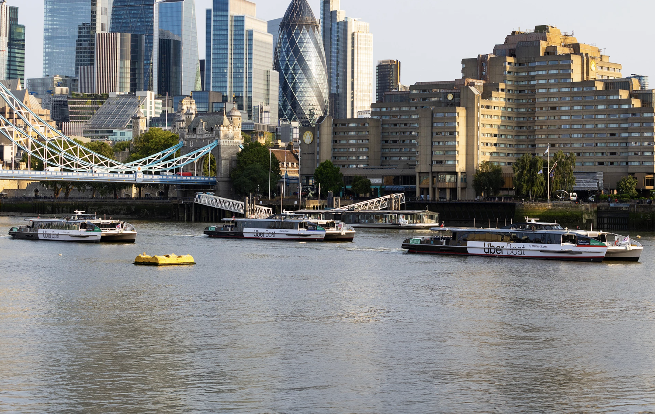 All three hybrid River Buses now in service on the Thames