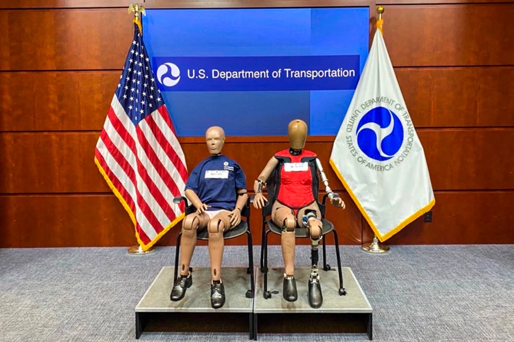 Two crash test dummies