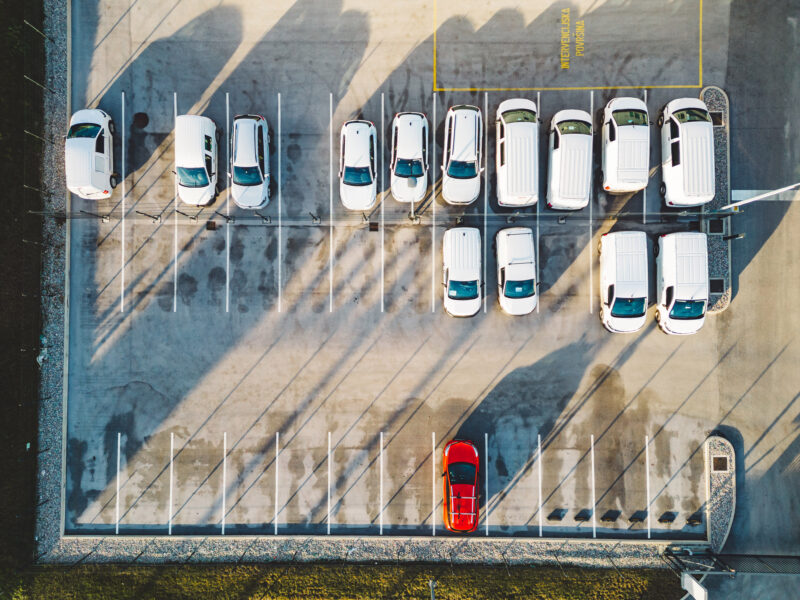 Cars parked in car park