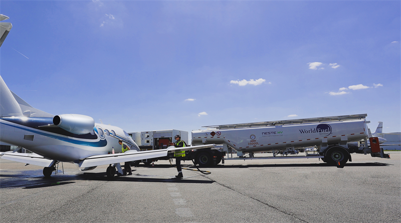 Planes being refuelled