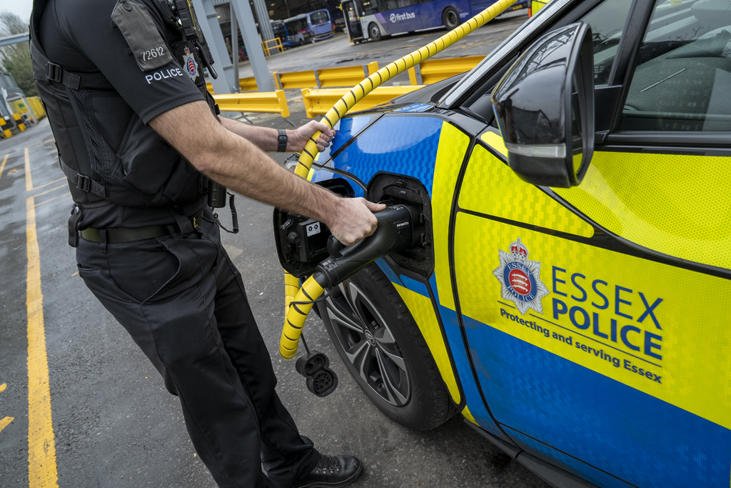 Essex Police Officer Charging Car with First Charge