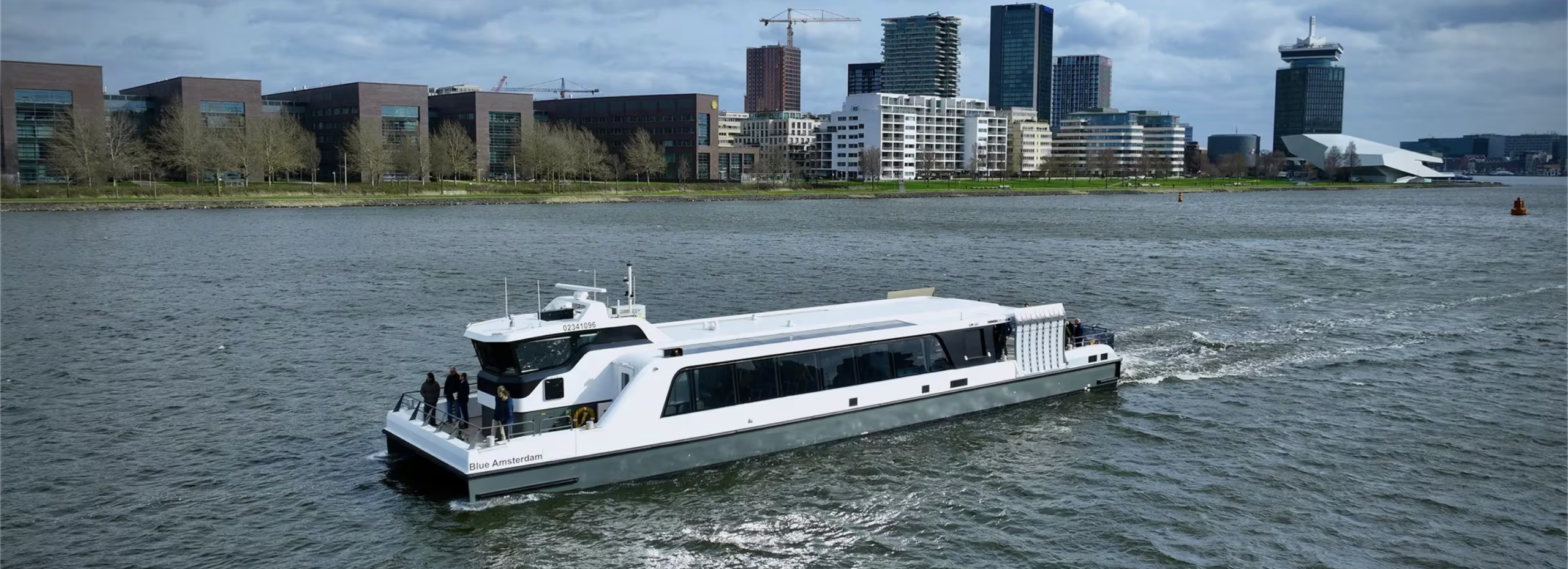 A ferry travelling on water