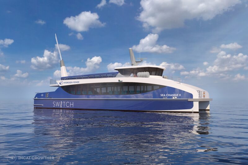 A rendering of a ferry