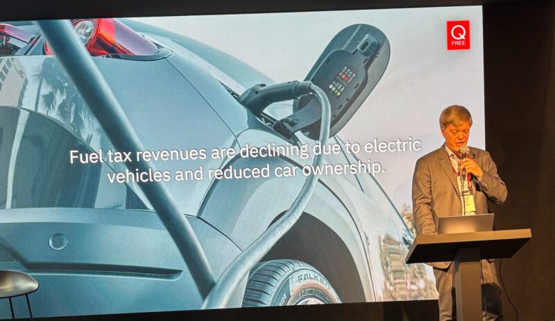 Ola Martin Lykkja presenting Q-Free’s Road User Charging solution at Intertraffic Amsterdam 2026.
