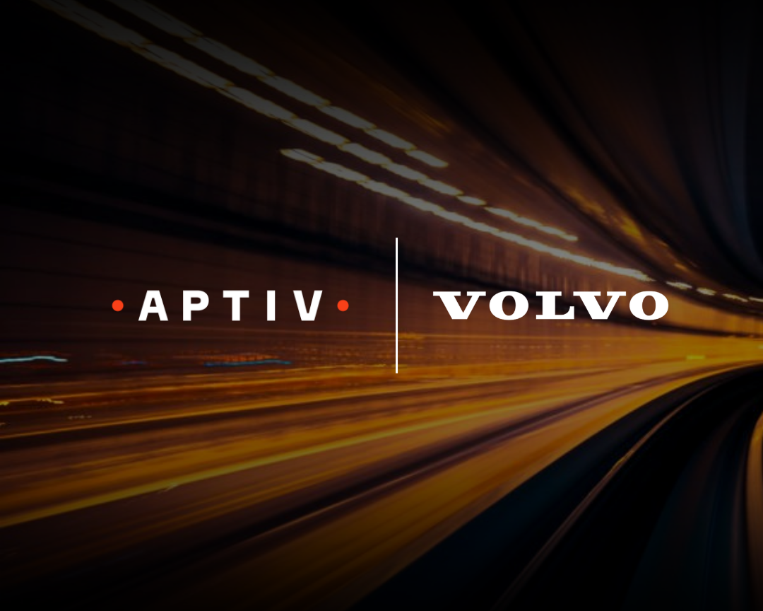 Aptiv and Volvo logos