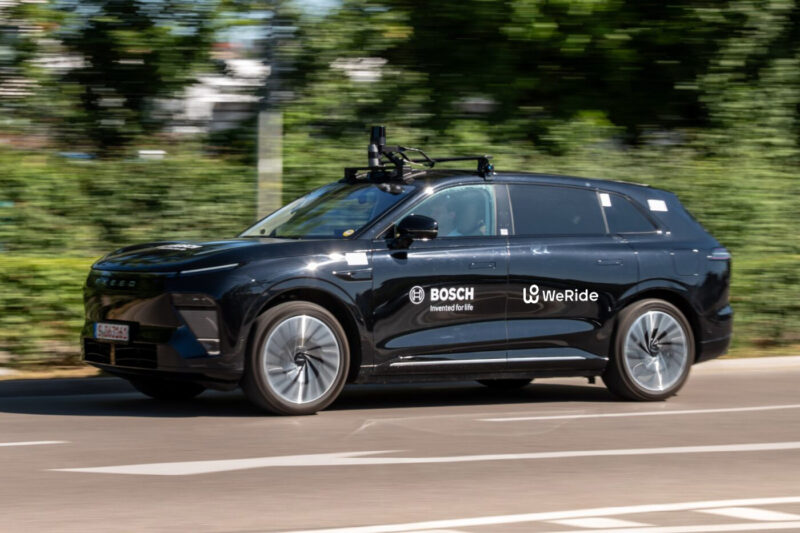A test vehicle on the road in Germany