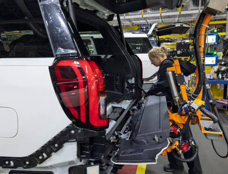 A worker in a Ford factory
