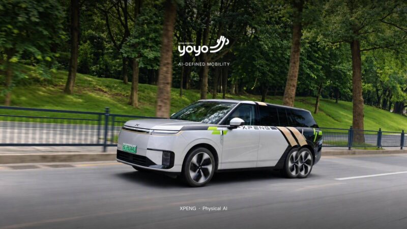 XPENG YOYO car drives down the road