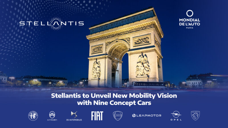 Stellantis returns to Paris with the show's largest booth in Hall 4, featuring nine concept cars and more than 60 vehicles from eight brands, October 12–18, 2026.