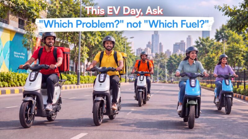 Yulu shared electric two-wheelers in an Indian city